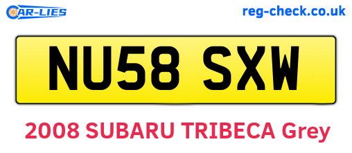 NU58SXW are the vehicle registration plates.