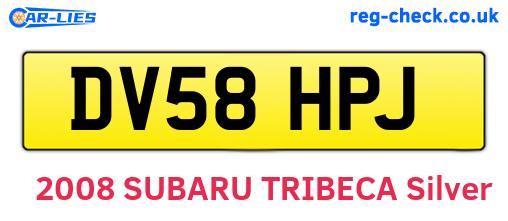 DV58HPJ are the vehicle registration plates.