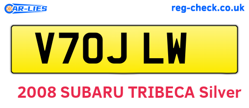 V70JLW are the vehicle registration plates.