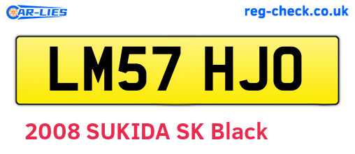 LM57HJO are the vehicle registration plates.