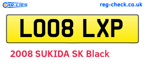 LO08LXP are the vehicle registration plates.