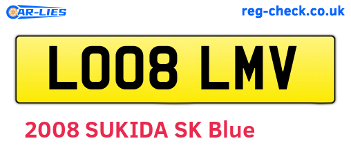 LO08LMV are the vehicle registration plates.