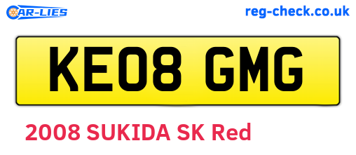 KE08GMG are the vehicle registration plates.