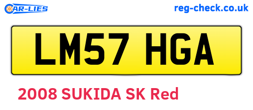 LM57HGA are the vehicle registration plates.