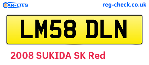 LM58DLN are the vehicle registration plates.