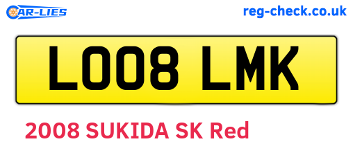 LO08LMK are the vehicle registration plates.