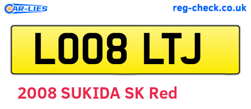 LO08LTJ are the vehicle registration plates.