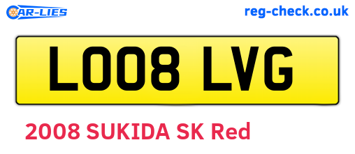 LO08LVG are the vehicle registration plates.