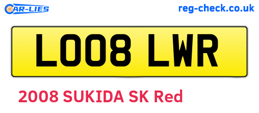 LO08LWR are the vehicle registration plates.