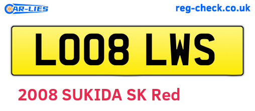 LO08LWS are the vehicle registration plates.