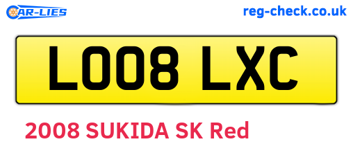 LO08LXC are the vehicle registration plates.
