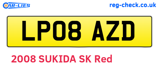 LP08AZD are the vehicle registration plates.