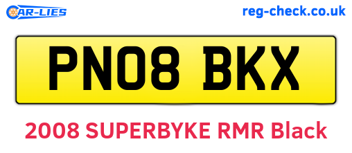 PN08BKX are the vehicle registration plates.