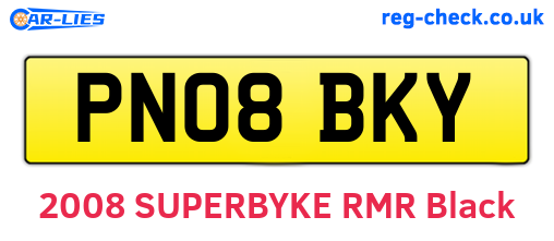 PN08BKY are the vehicle registration plates.
