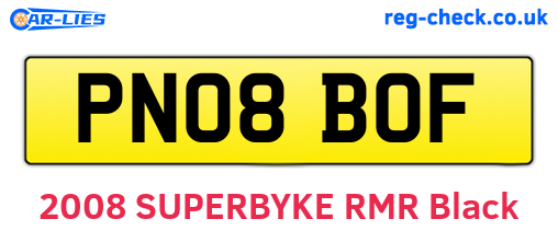 PN08BOF are the vehicle registration plates.