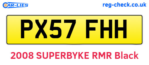 PX57FHH are the vehicle registration plates.