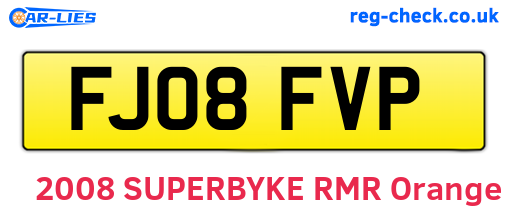 FJ08FVP are the vehicle registration plates.