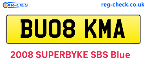 BU08KMA are the vehicle registration plates.
