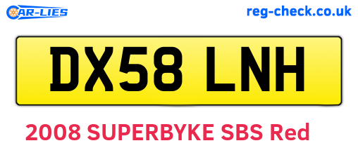 DX58LNH are the vehicle registration plates.