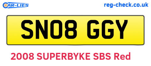 SN08GGY are the vehicle registration plates.