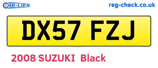 DX57FZJ are the vehicle registration plates.