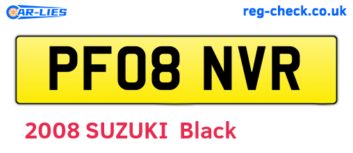 PF08NVR are the vehicle registration plates.