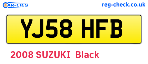 YJ58HFB are the vehicle registration plates.