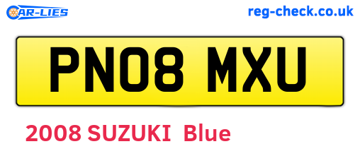 PN08MXU are the vehicle registration plates.