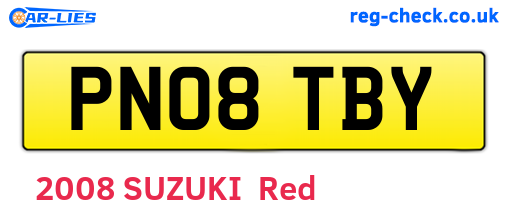 PN08TBY are the vehicle registration plates.