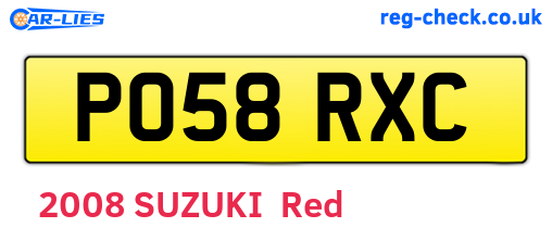 PO58RXC are the vehicle registration plates.
