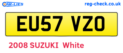 EU57VZO are the vehicle registration plates.