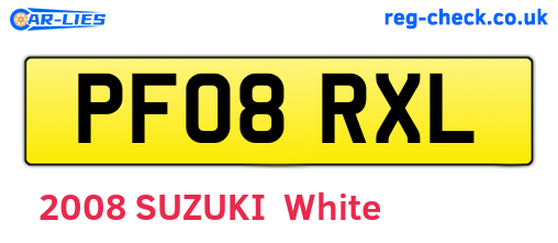 PF08RXL are the vehicle registration plates.
