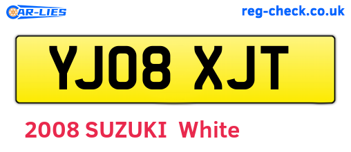 YJ08XJT are the vehicle registration plates.