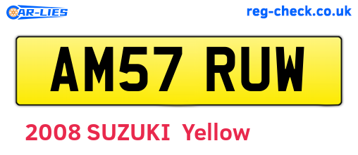 AM57RUW are the vehicle registration plates.
