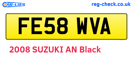FE58WVA are the vehicle registration plates.