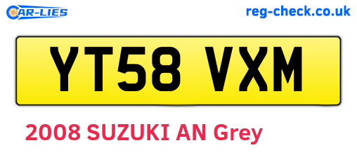 YT58VXM are the vehicle registration plates.