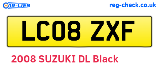 LC08ZXF are the vehicle registration plates.