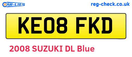 KE08FKD are the vehicle registration plates.