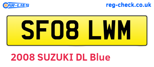 SF08LWM are the vehicle registration plates.