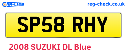 SP58RHY are the vehicle registration plates.