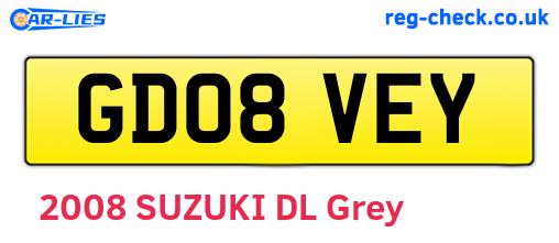 GD08VEY are the vehicle registration plates.