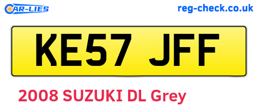 KE57JFF are the vehicle registration plates.