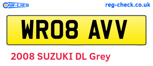 WR08AVV are the vehicle registration plates.