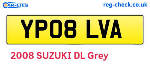 YP08LVA are the vehicle registration plates.