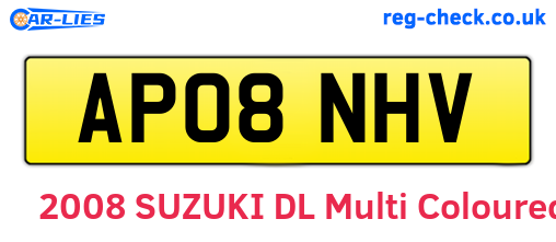 AP08NHV are the vehicle registration plates.