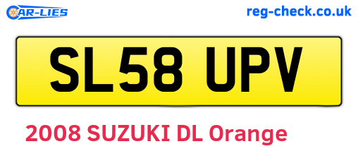 SL58UPV are the vehicle registration plates.