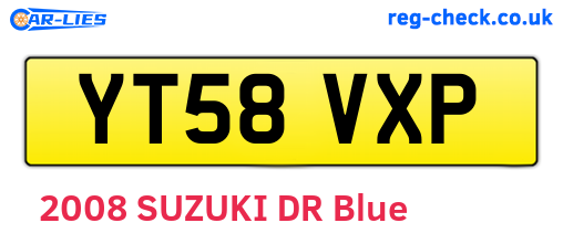 YT58VXP are the vehicle registration plates.