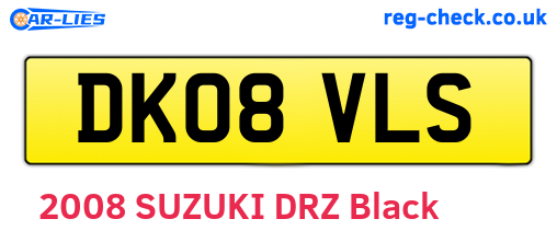 DK08VLS are the vehicle registration plates.