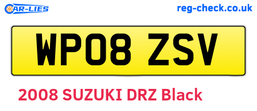 WP08ZSV are the vehicle registration plates.