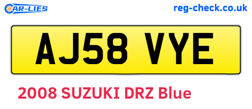 AJ58VYE are the vehicle registration plates.